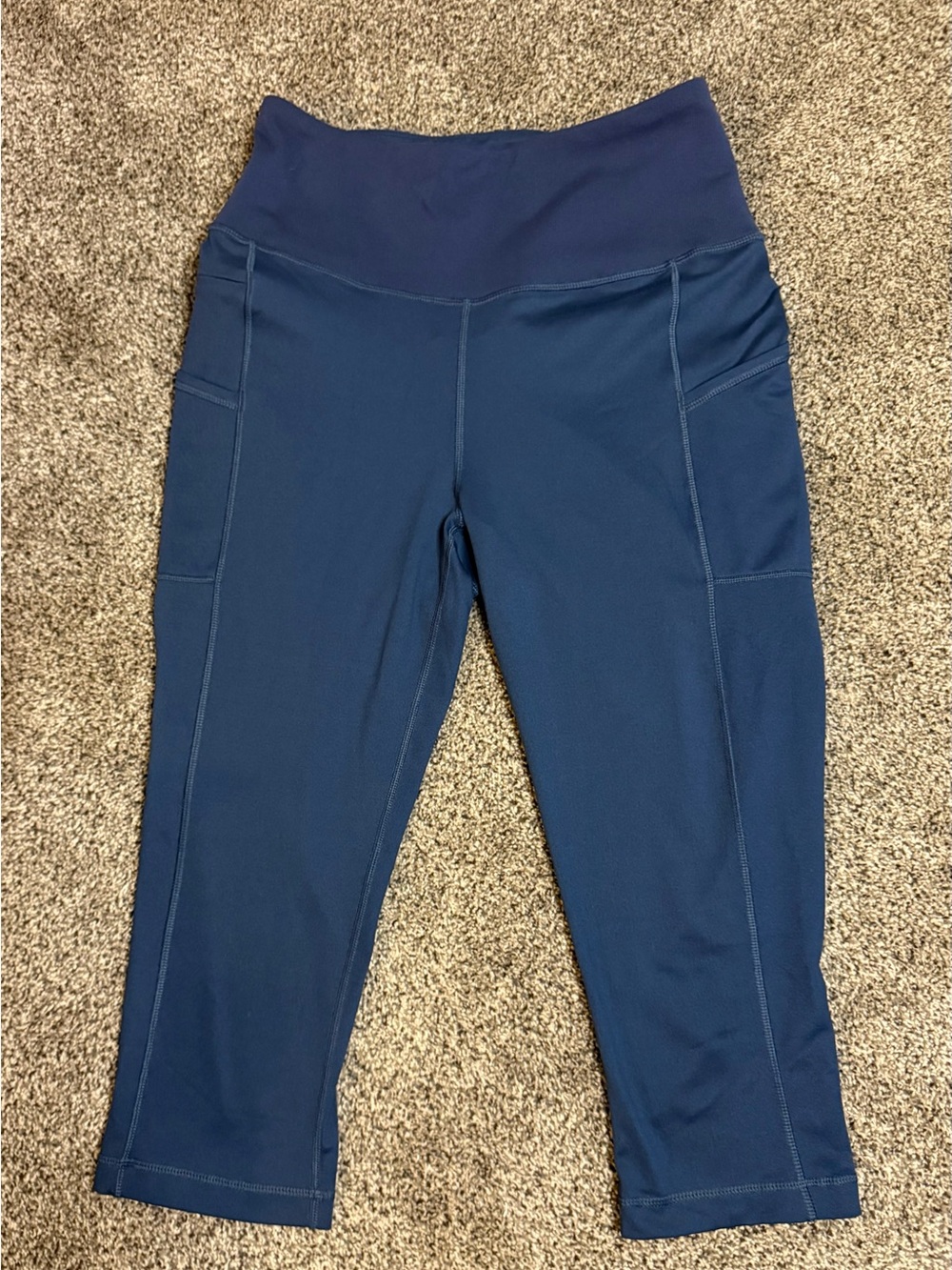 Girls' Navy Blue Active Capri Leggings